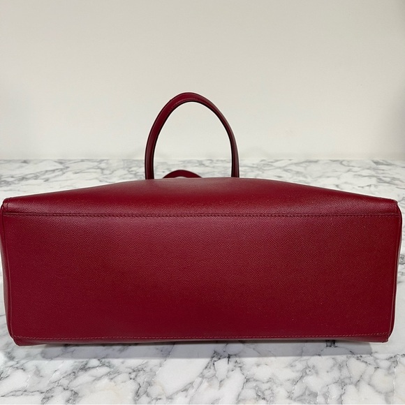 Furla Belvedere Leather Tote Shoulder Bag Red Structured Leather $378 - Picture 5 of 16